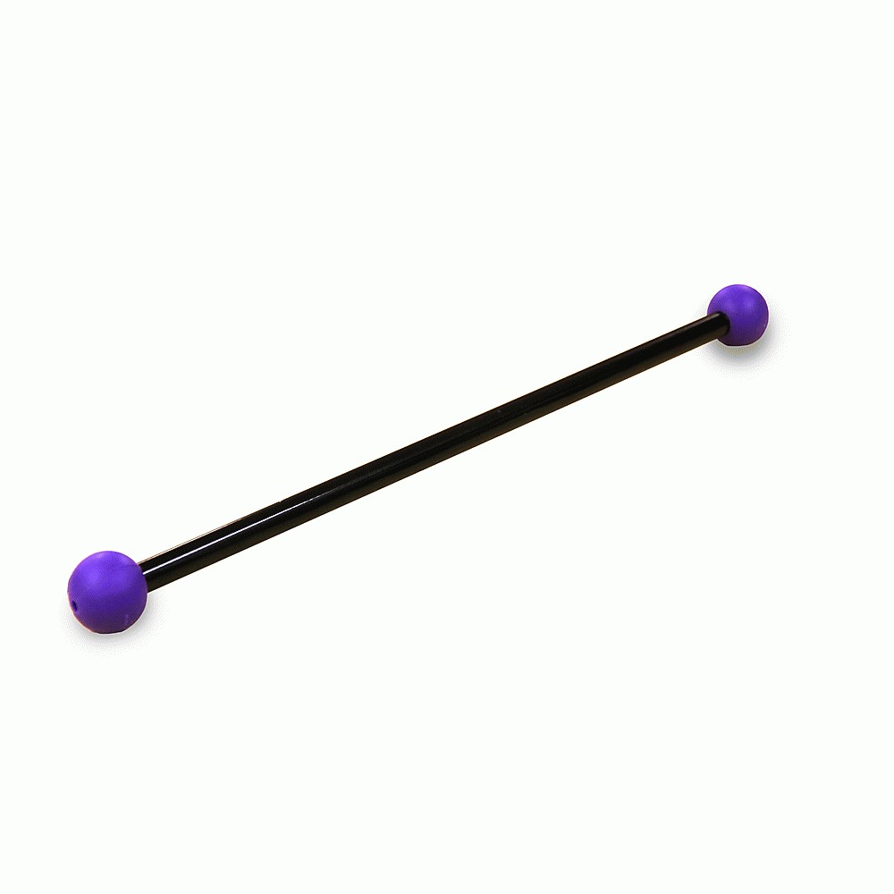 Black powdercoated 52cm baton with silicon balls purple