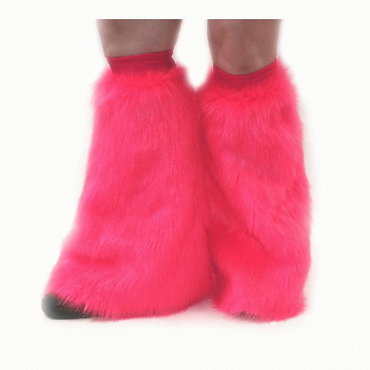 Fluffy leg warmers. One size fits all. Pink