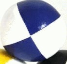 Juggling Ball - Single basic thud 110g white and blue