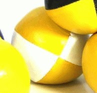 Juggling Ball - Single basic thud 110g yellow and white