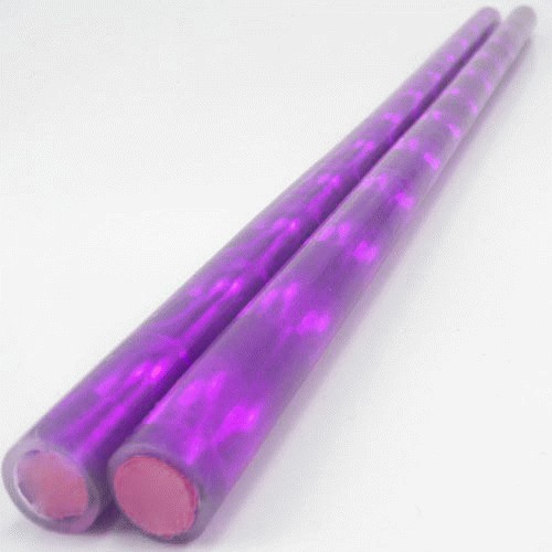 Decorated Devil Stick control hand sticks - purple