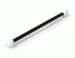Black powdercoated 52cm baton with silicon balls white