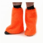 Fluffy leg warmers. One size fits all. Orange