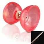 Triple Bearing Cyclone Diabolo Pink transparent - with sticks