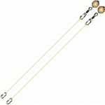 Poi Chain Yellow with Wooden Ball Handle Adjustable